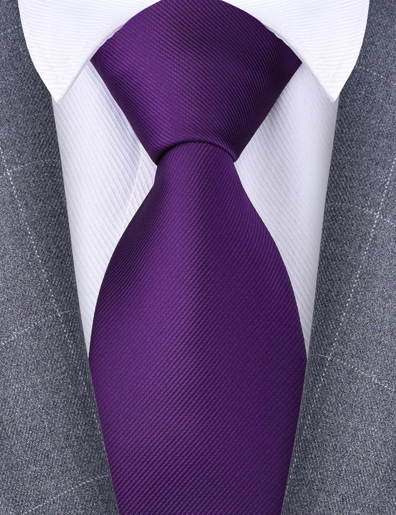 Branduce 63'' XL Tie Mens Extra Long Solid Woven Necktie for Men Big and Tall + Gift Box - Image 2